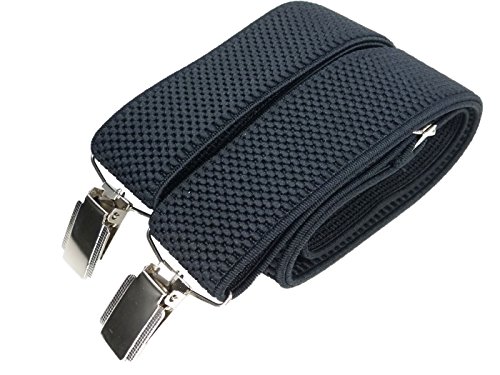 Olata Hosenträger mit 3 Clips - 3.5cm. Schwarz von Olata