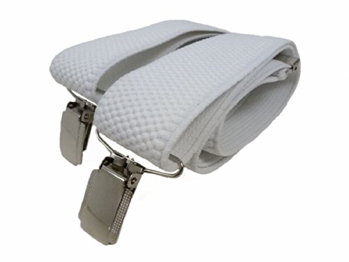 Olata Hosenträger mit 3 Clips - 3.5cm. Weiß von Olata