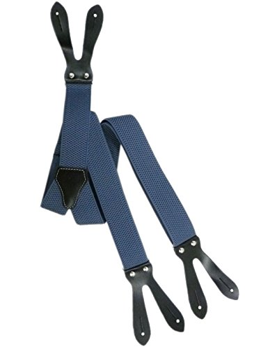 Olata Y Hosenträger zum Knöpfen | Unisex Hosenträger – 3,5 cm. Blau (Normal) von Olata