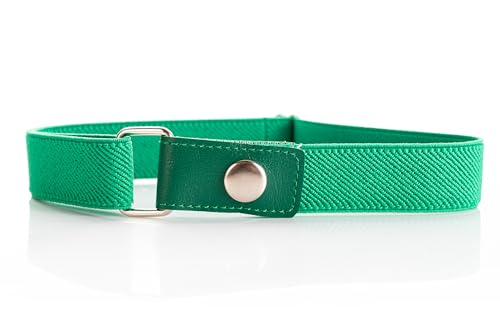 Olata Kindergürtel mit Bequemer Gummizug und Druckknopf (1-6 Jahre). Grün von Olata