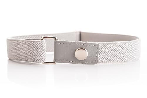 Olata Kindergürtel mit Bequemer Gummizug und Druckknopf (1-6 Jahre). Hellgrau von Olata