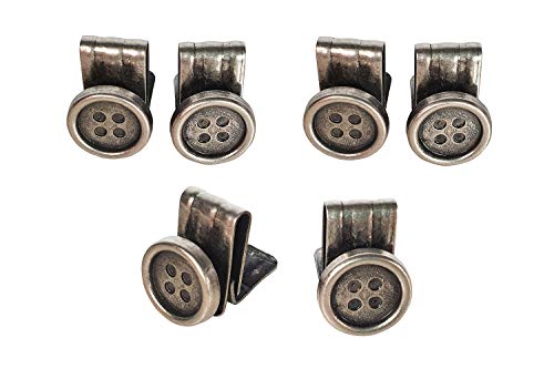 Olata Sechserpack Clip-on-Knöpfe für Hosenträger in Geschenkbox. Altes Silber von Olata
