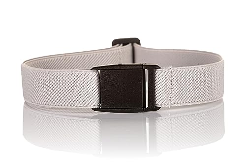 Olata Elastischer Kinder-Gürtel mit Kunststoffschnalle – Vollständig Verstellbar für 1-15 Jahre. Hellgrau (5-15 Jahre) von Olata