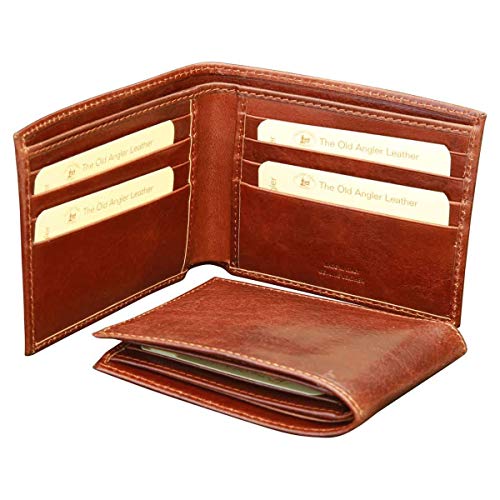 Old Angler Bifold-Geldbörse aus braunem Leder mit RFID-Abschirmung | Made in Italy | Klassisches Design mit 6 Kartenfächern von Old Angler Firenze