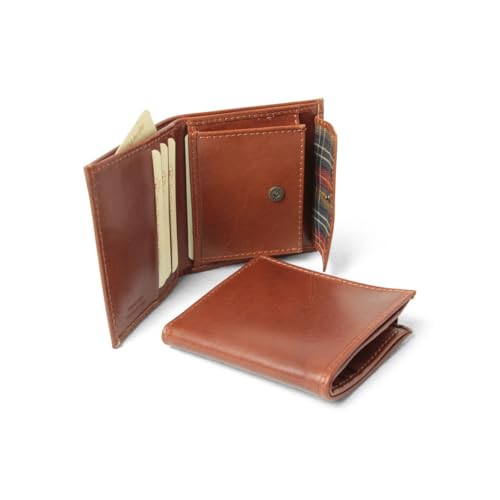 Old Angler Geldbörse aus Leder | Made in Italy | Klassisches Design mit 5 Kartenfächern und Münzhalter | Schottisches Futter, braun, Klassisch von Old Angler Firenze