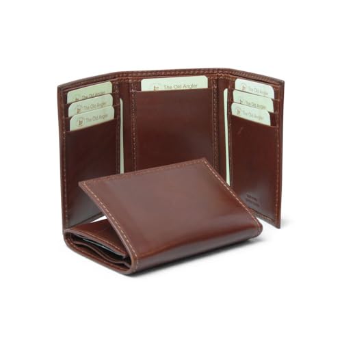 Old Angler Geldbörse aus schwarzem Leder mit RFID-Abschirmung | Made in Italy | kompaktes Design mit 5 Kartenfächern und Münzfach, braun, Klassisch von Old Angler Firenze