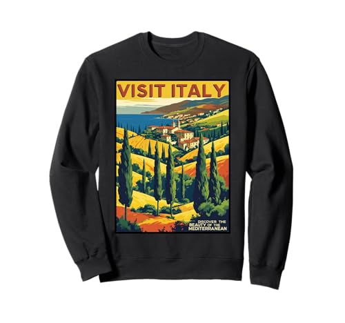 Vintage Tourist Poster Italien 1940er Jahre Stil Retro Italienische Frauen Sweatshirt von Old Fashioned European Souvenirs Keepsakes Girls