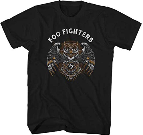 FEA Herren FOO Fighters Eule weich T-Shirt, Schwarz, XL von Old Glory