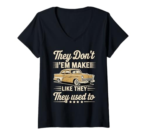 Damen Vintage 1930er Limousine They Don't Make Em Like Used to T-Shirt mit V-Ausschnitt Damen Vintage 1930er Limousine They Don't Make Em Like Used to T-Shirt mit V-Ausschnitt von Old Iron Threads