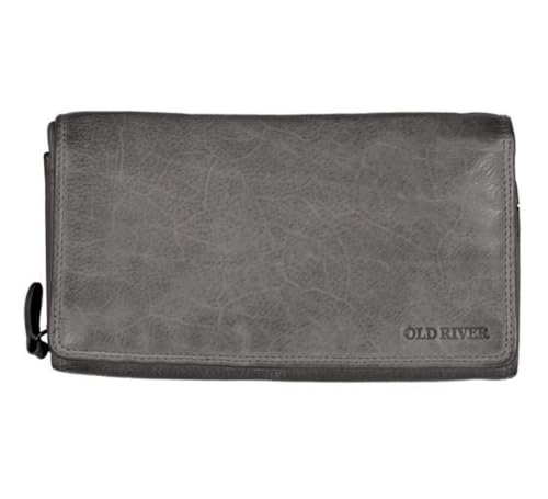 Leder Damen Geldbörse XXL, Lederbörse Portemonnaie Brieftasche Nappaleder, 2 große Geldscheinfächer, Box Travel Organizer Echtleder von Old River