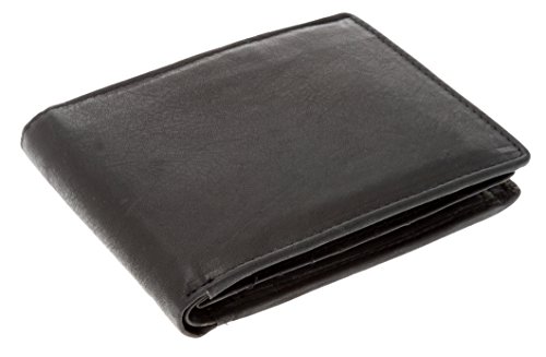 OLD RIVER Ledergeldbörse Basic Leder Geldbeutel SCHWARZ (Schwarz Quer 007) von Old River