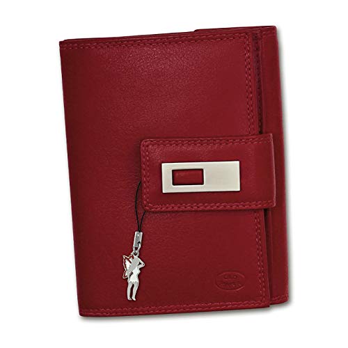 Old River Damen Herren Geldbörse Portemonnaie Leder rot 11x3x14cm D2OPD701R EIN schönes Geschenk zu Weihnachten, Geburtstag, Valentinstag für die Frau, für den Mann von Old River