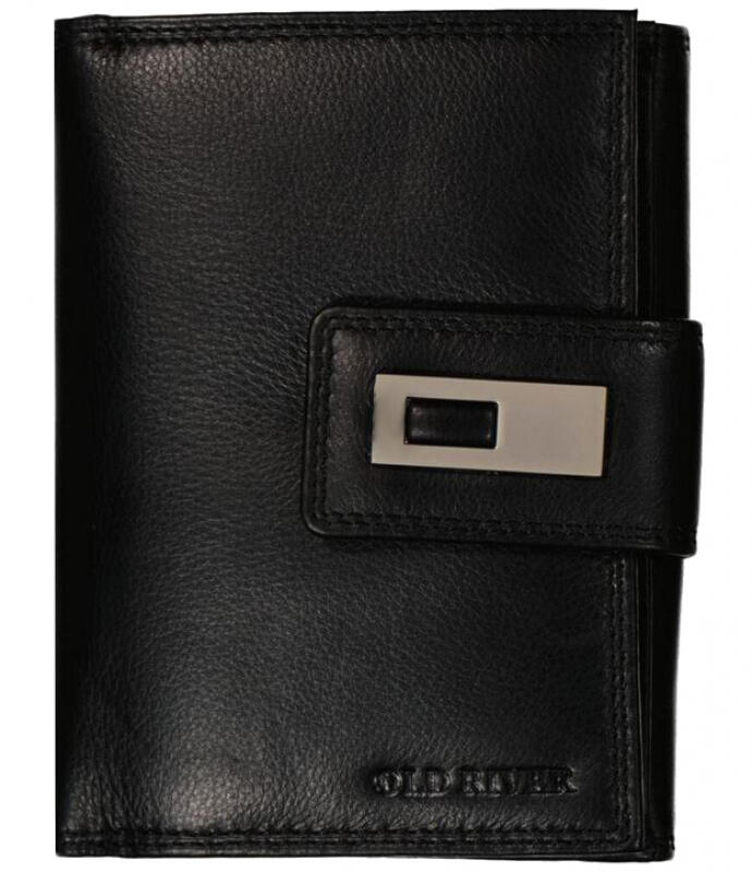 Old River - Old River Damenbörse echt Rindleder schwarz Schwarz von Old River