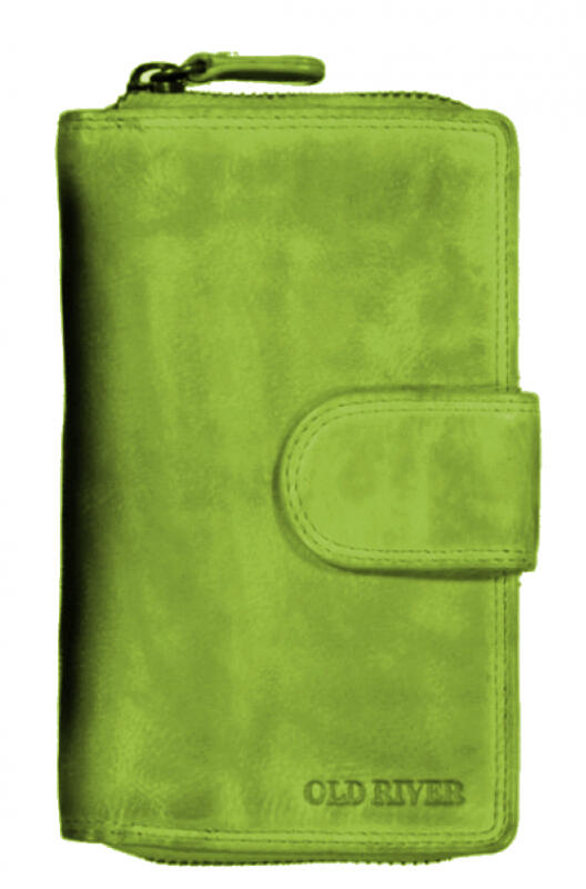 Old River - Old River Damenbörse mit RV echt Rindleder Lime Grün Grün von Old River