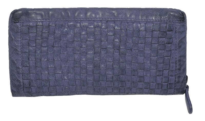 Old River - Old River Damenbörse mit RV echt Rindleder blau Blau von Old River