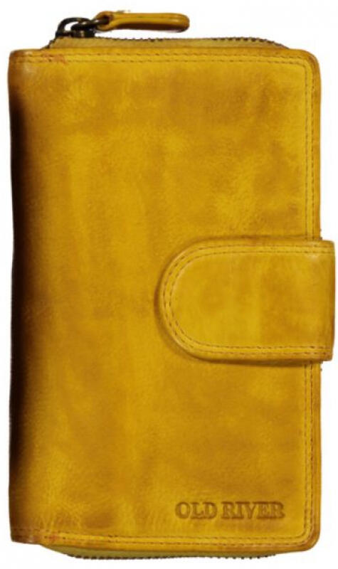 Old River - Old River Damenbörse mit RV echt Rindleder gelb Gelb von Old River