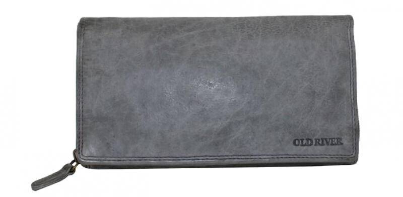 Old River - Old River Damenbörse mit RV echt Rindleder grau Grau von Old River