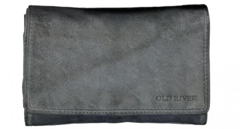 Old River - Old River Damenbörse mit RV echt Rindleder grau Grau von Old River