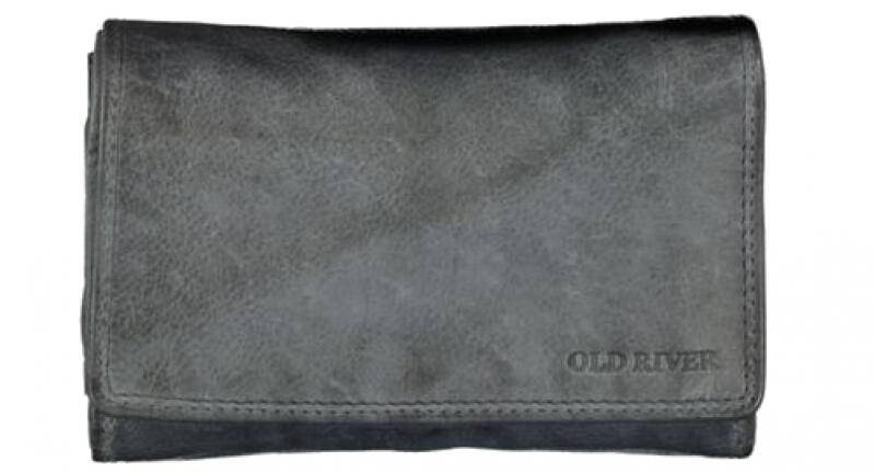 Old River - Old River Damenbörse mit RV echt Rindleder grau Grau von Old River