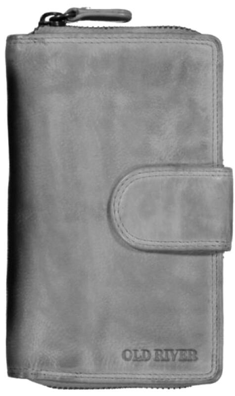 Old River - Old River Damenbörse mit RV echt Rindleder grau Grau von Old River