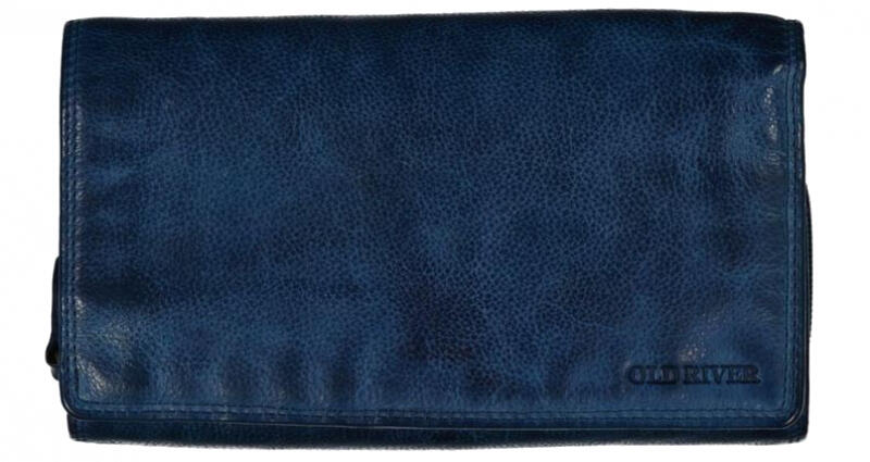 Old River - Old River Damenbörse mit RV echt Rindleder navy Blau von Old River