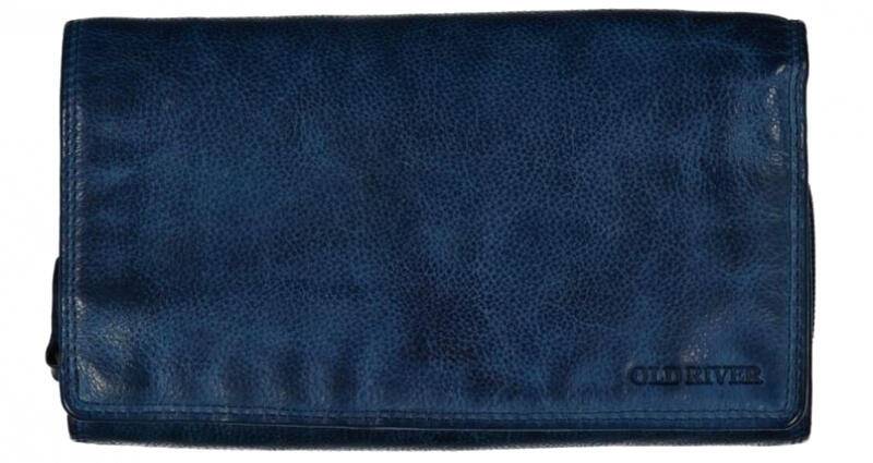 Old River - Old River Damenbörse mit RV echt Rindleder navy Blau von Old River