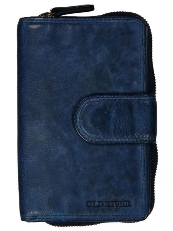 Old River - Old River Damenbörse mit RV echt Rindleder navy Blau von Old River