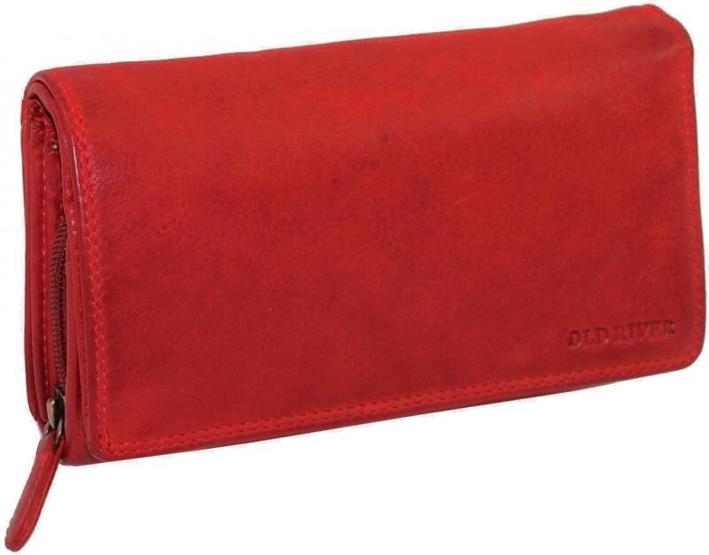 Old River - Old River Damenbörse mit RV echt Rindleder rot Rot von Old River