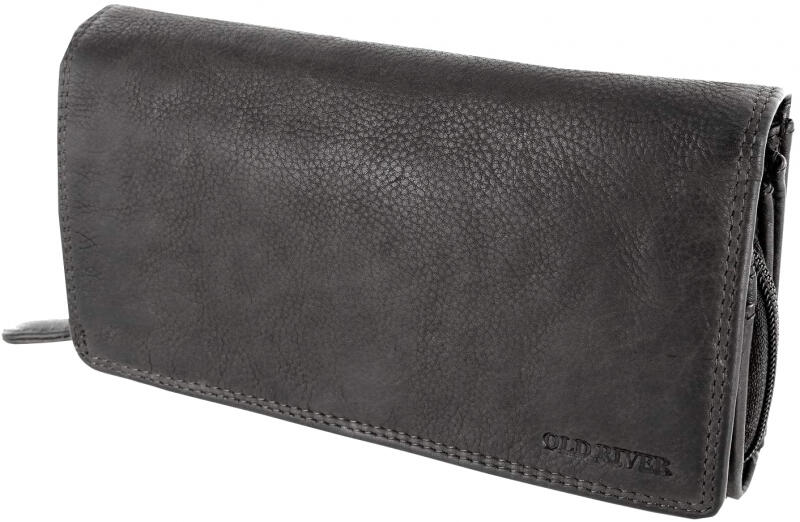 Old River - Old River Damenbörse mit RV echt Rindleder schwarz Schwarz von Old River