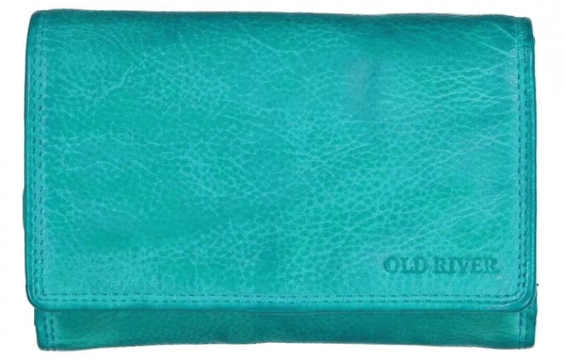 Old River - Old River Damenbörse mit RV echt Rindleder türkis Blau von Old River