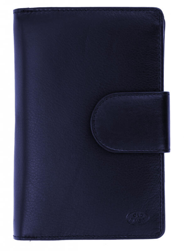 Old River - Old River Damenlangbörse mit Riegel und Reißverschluss echt Leder navy Blau von Old River