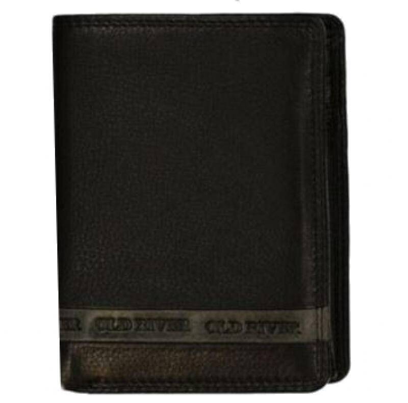 Old River - Old River Hochformatbörse RFID-Schutz echt Leder schwarz Schwarz von Old River