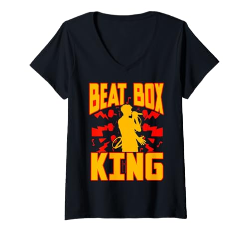 Damen Beatbox Music Old School Rap Mikrofon Beatboxer T-Shirt mit V-Ausschnitt Damen Beatbox Music Old School Rap Mikrofon Beatboxer T-Shirt mit V-Ausschnitt von Old School Beatbox Freestyle Mic Vibes