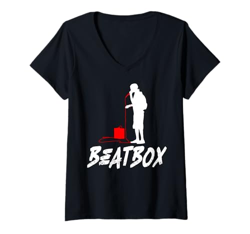 Damen Beatbox Music Old School Rap Mikrofon Beatboxer T-Shirt mit V-Ausschnitt Damen Beatbox Music Old School Rap Mikrofon Beatboxer T-Shirt mit V-Ausschnitt von Old School Beatbox Freestyle Mic Vibes