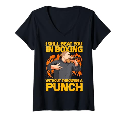 Damen Ich werde Dich im Boxen Schlagen, ohne einen Schlag zu werfen T-Shirt mit V-Ausschnitt Damen Ich werde Dich im Boxen Schlagen, ohne einen Schlag zu werfen T-Shirt mit V-Ausschnitt von Old School Beatbox Freestyle Mic Vibes