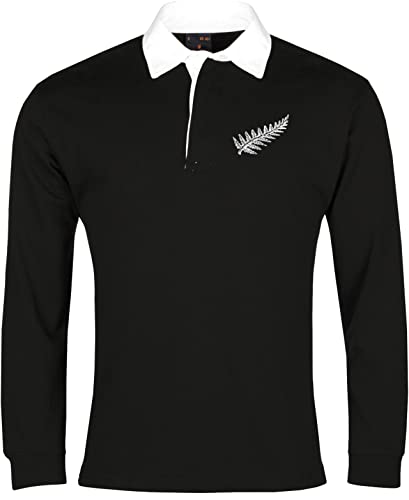 Old School Football New Zealand Rugby-Shirt, langärmelig, besticktes Logo von Old School Football