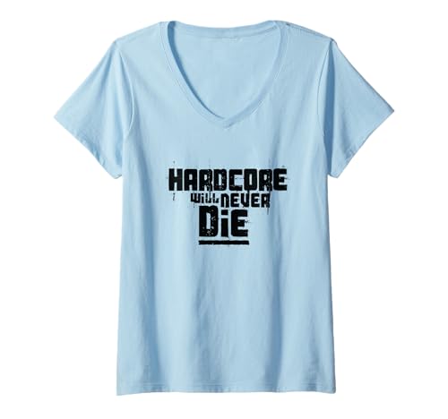 Damen Hardcore Wird Niemals sterben, Original Raver, Love Raving, Rave T-Shirt mit V-Ausschnitt Damen Hardcore Wird Niemals sterben, Original Raver, Love Raving, Rave T-Shirt mit V-Ausschnitt von Old Skool Original Raver and Raving Rave Clothes