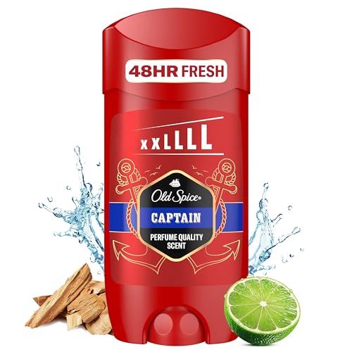 Old Spice Captain Deo Stick für Männer (85 ml), Herren, 48 h Frische, 0 % Aluminiumsalze, keine weißen Rückstände und gelben Flecken von Old Spice