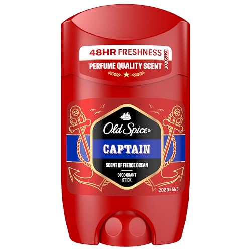 Old Spice Captain Deo Stick für Männer (50 ml), Herren, 48 h Frische, 0 % Aluminiumsalze, keine weißen Rückstände und gelben Flecken von Old Spice