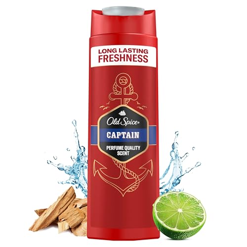 Old Spice Captain 3-in-1 Duschgel & Shampoo für Männer (250 ml), Körper-Haar-Gesichtsreinigung Männer, lang anhaltend Frisch, Zitrone, Sandelholz und Seeluft von Pantene