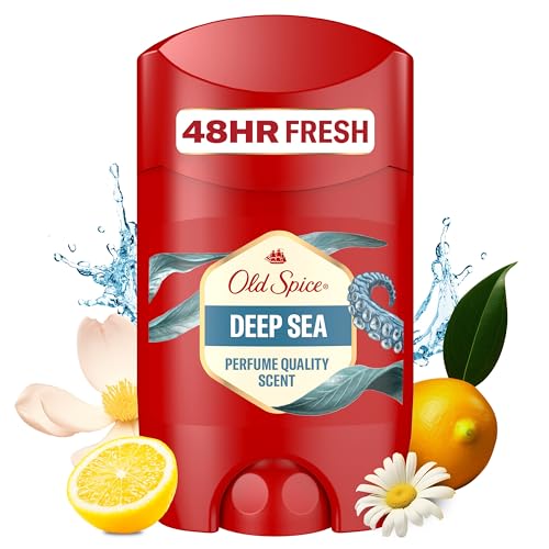 Old Spice Deep Sea Deo Stick für Männer (50 ml), Herren, 48 h Frische, 0 % Aluminiumsalze, keine weißen Rückstände und gelben Flecken von Old Spice