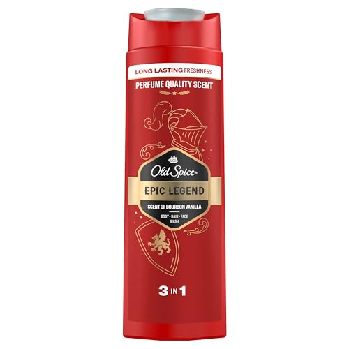 Old Spice Epic Legend 3-in-1 Duschgel für Männer 400ml. Für Haar, Gesicht und Körper, langanhaltende Frische, Duft in Parfumqualität, Tiefenreinigende Formel von Old Spice