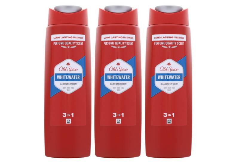 Old Spice Haarshampoo 3x Old Spice Whitewater 3in1 Shampoo für Haar, Gesicht & Körper für la von Old Spice