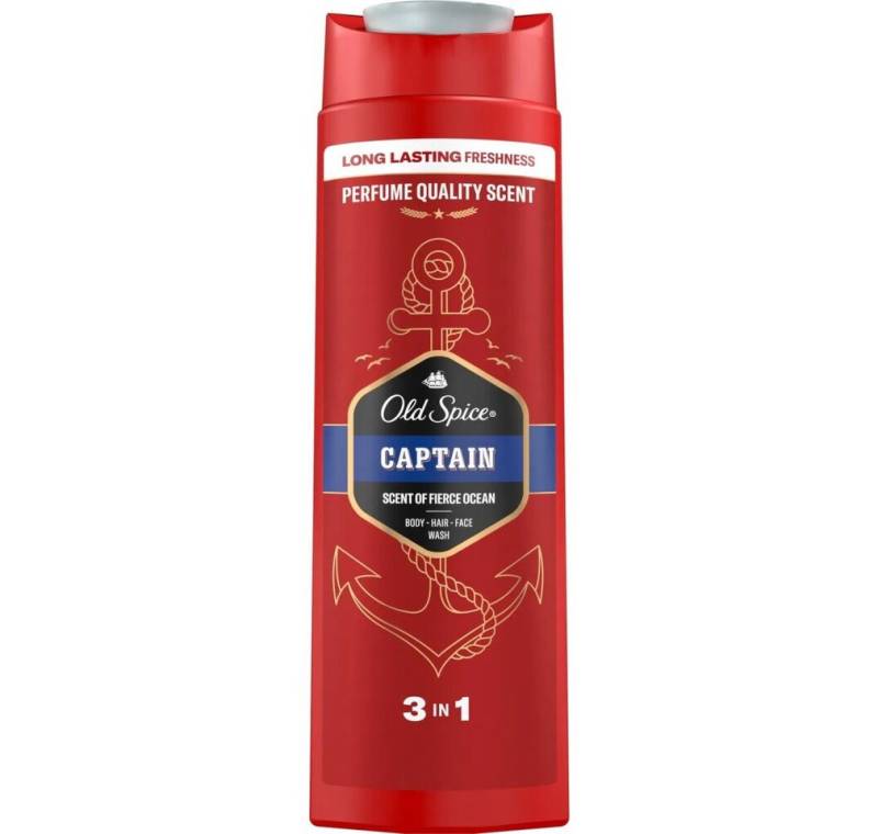 Old Spice Haarshampoo Duschgel 3 in 1 Captain (Duschgel + Shampoo) - Volumen: 400 ml von Old Spice