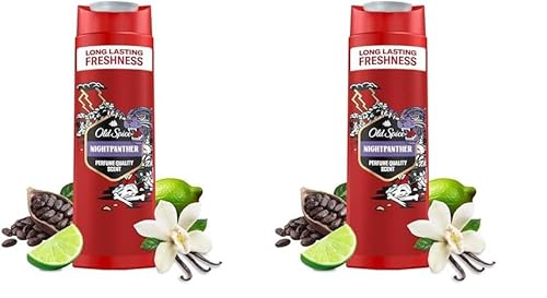 Old Spice Nightpanther 3-in-1 Duschgel & Shampoo für Männer, 400ml, langanhaltender, frischer Duft in Parfümqualität für Haare-Gesicht-Körper (Packung mit 2) von Old Spice