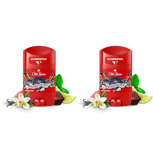 Old Spice Nightpanther Deodorant Stick Für Männer, Ohne Aluminium, 50 ml (Packung mit 2) von Old Spice