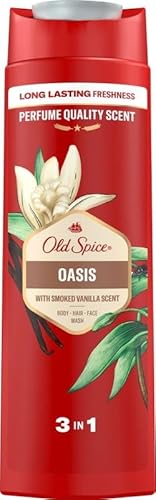 Old Spice Oasis Herren Duschgel & Shampoo 400ml Universal 3 in 1 Haarreinigungsgel für Haare, Gesicht und Körper. Lang anhaltender frischer Duft in Parfümqualität von Old Spice