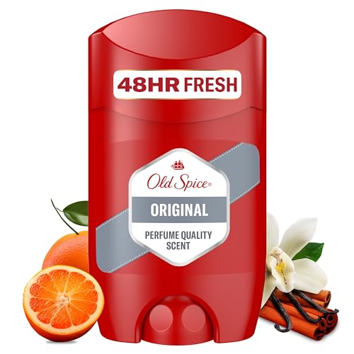 Old Spice Original Deostift für Männer (50 ml), Herren, 48 h Frische, 0 % Aluminiumsalze, keine weißen Rückstände und gelben Flecken von Old Spice