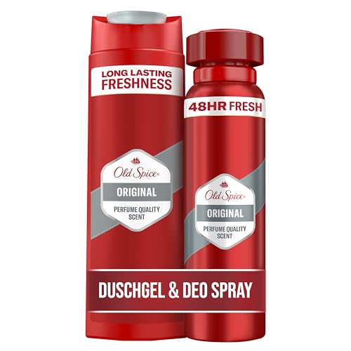 Old Spice Original Deodorant Körperspray für Herren+Old Spice Original 3-in-1 Duschgel & Shampoo für Männer (250 ml) von Old Spice