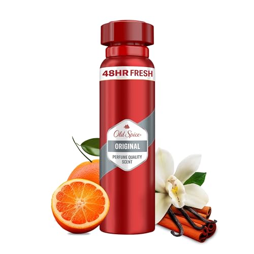 Old Spice Original Deodorant Bodyspray für Männer, 150ml, 48H Frische, langanhaltender Duft in Parfümqualität, 0% Aluminiumsalze von Old Spice